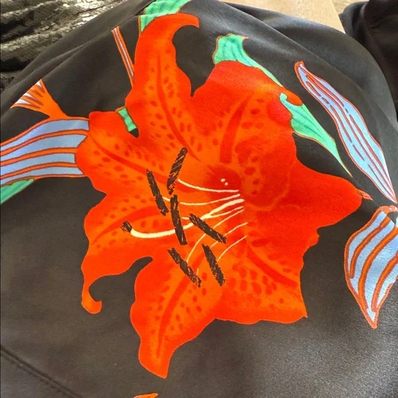 Diane Von Furstenberg Black Dress with Red Floral Design - Picture 5 of 5